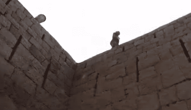 Video es viral en YouTube. Pese a que el muro tenían varios metros de alto, este hombre apodado el ‘Rey Mono’, pudo escalarlo en pocos segundos. Foto: Captura.