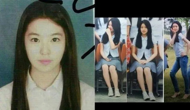 Irene en sus fotos de graduación de la secundaria.