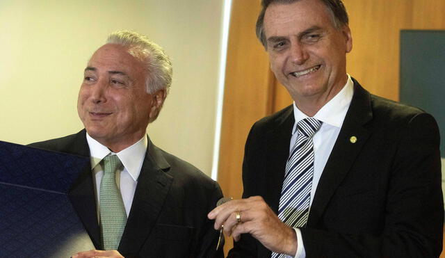 Temer afirma que va a “colaborar intensamente” con Bolsonaro en transición