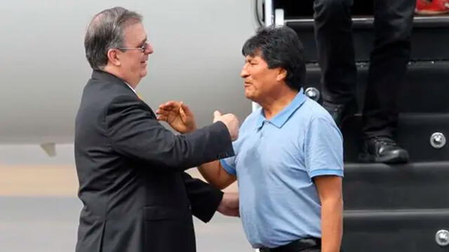 Evo Morales junto al canciller Marcelo Ebrard. Foto: Difusión