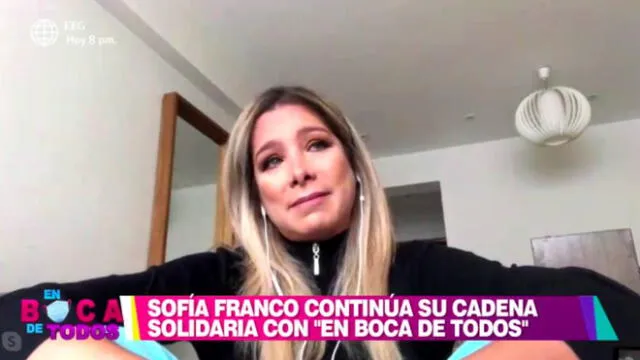 Sofía Franco no pudo evitar quebrarse en vivo al hablar de la salud de su suegro, que viene luchando contra la COVID-19. (Foto: Captura América TV)