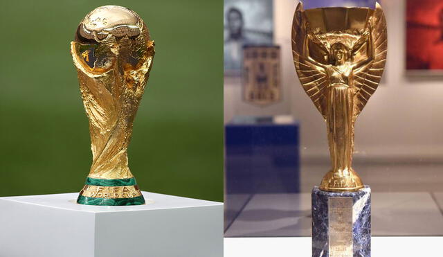 El nuevo trofeo (izquierda) reemplazó al antiguo modelo hace más de 50 años. Foto: composición/FIFA