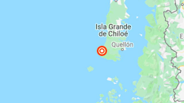Mapa de Google donde en se ubica el sismo en Chile. Foto: Google.