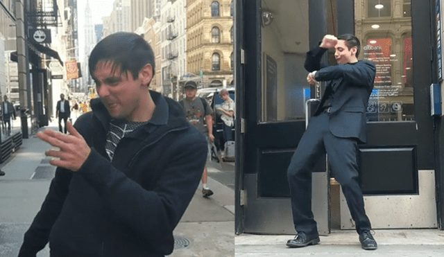 Video es viral en YouTube. La escena más vergonzosa de Spider-Man 3 fue recreada por un joven, quien hizo los mismos pasos de baile de Tobey Maguire y se robó las miradas de todos. Foto: Captura.