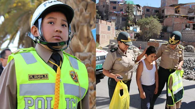 Arequipa: Niño con leucemia cumplió el sueño de convertirse en policía [VIDEO]