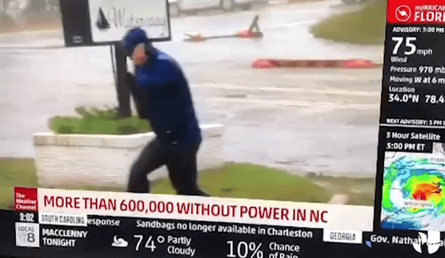 Vía Facebook: reportero queda en ridículo por exagerar fuertes vientos en vivo [VIDEO]