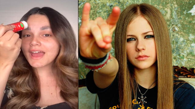 Desliza las imágenes para ver la increíble transformación que tuvo una joven para verse igual que Avril Lavigne. Foto: Leticia Gomes/TikTok