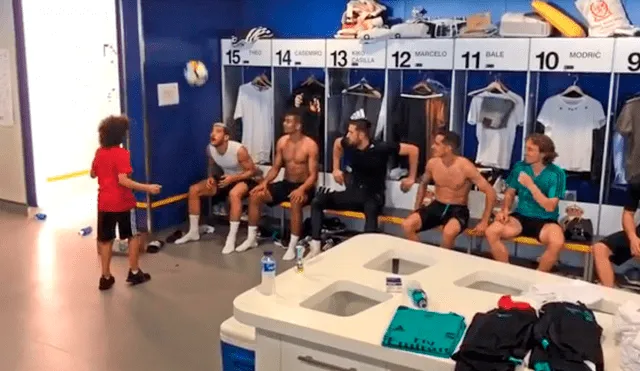 Instagram: locura en el vestuario del Real Madrid con el hijo de Marcelo [VIDEO]