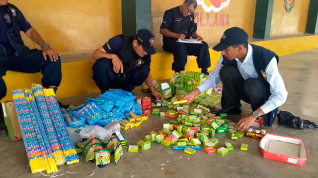 Decomisan pirotécnicos en mercadillo de Sullana