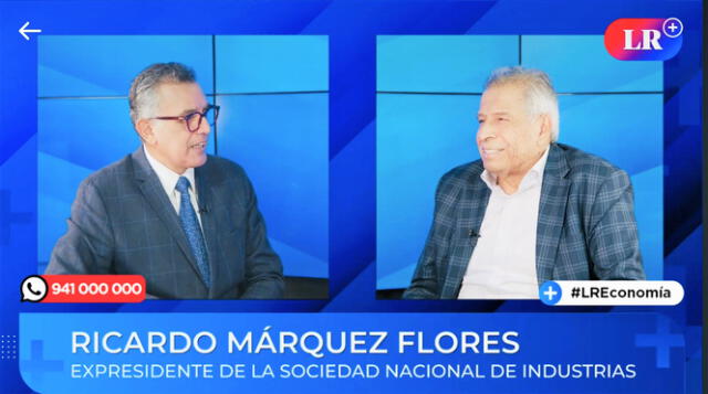 Ricardo Márquez Flores, expresidente de la SNI, entrevistado en LR+ Economía. Foto: Captura.