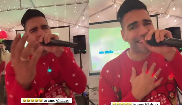 Radamel Falcao sorprendió con un karaoke. Foto: composición LR/captura Instagram