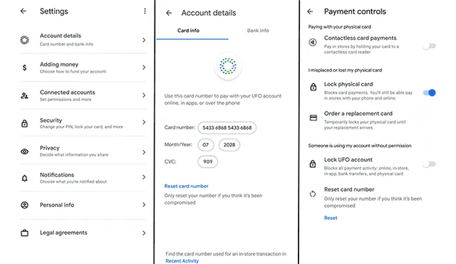 Captura de pantalla de la aplicación de pagos de Google.