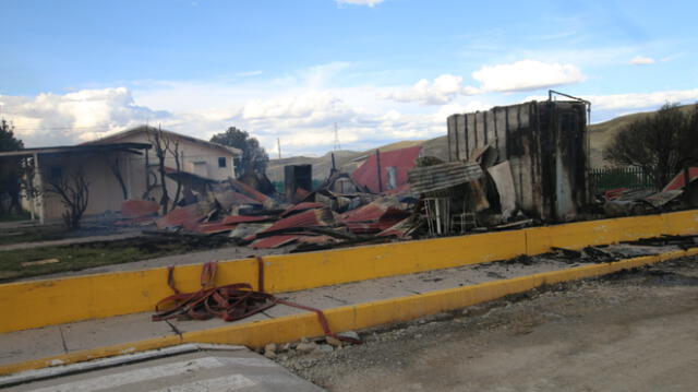 antapaccay. Su campamento minero fue afectado por el ataque vandálico de manifestantes de la provincia de Espinar