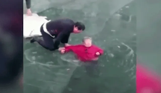 Youtube: el increíble rescate de una mujer que cayó en un río congelado [VIDEO]