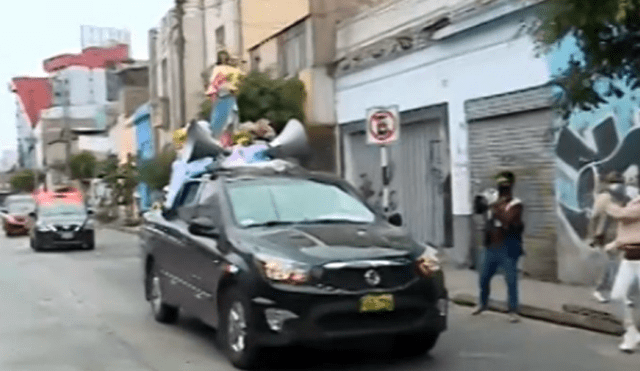 Este domingo 24 de mayo procesión se realizó en Breña. Foto: Captura de video