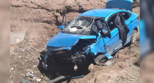 Mujer muere tras despiste de auto en vía Cusco - Arequipa.