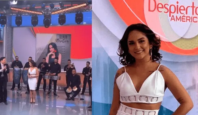 Daniela Darcourt canta en Univisión y le dan 'patadita de la suerte'