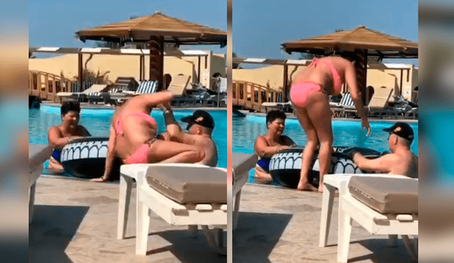 Mujer pidió ayuda a sus familiares para meterse a la piscina, sin imaginar el terrible desenlace que obtendría. Video es viral en YouTube