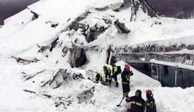 Italia: 29 muertos fue el saldo que dejó el hotel sepultado por avalancha 