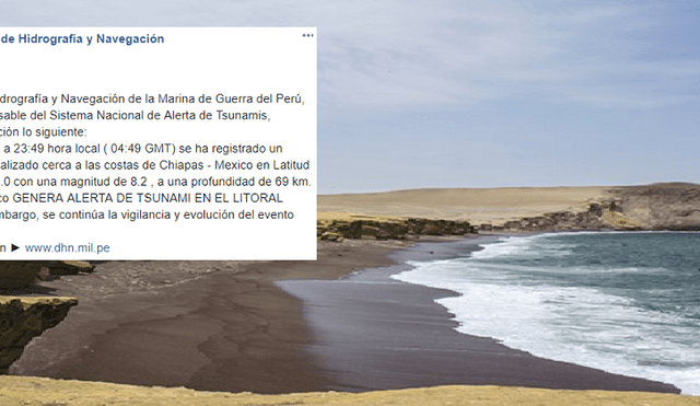 Cancelan alerta de tsunami para la costa peruana tras terremoto en México