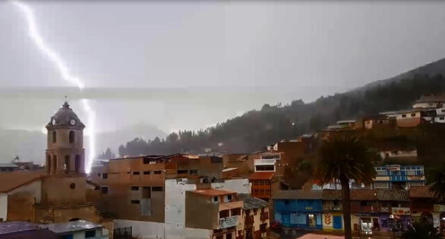 Cusco: Sorprendente rayo cae en área céntrica de Sicuani [VIDEO] 
