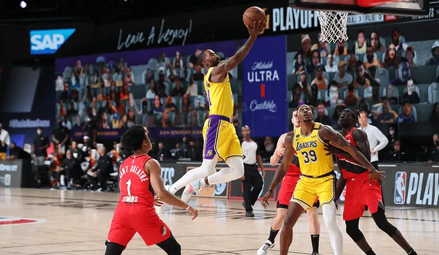 Lakers ganaron 111-88 a los Blazers por el game 2 de los NBA Playoffs 2020. (FOTO: AFP).
