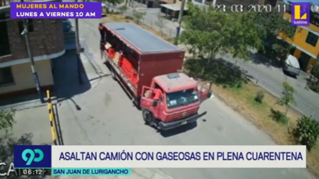 SJL: asaltan camión con gaseosas durante estado de emergencia [VIDEO]