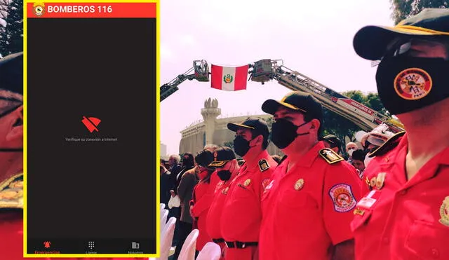 Los hombres de rojo han vuelto a comunicarse mediante radio. Foto: composición LR/captura de app Bomberos/ Patronato Nacional de Bomberos