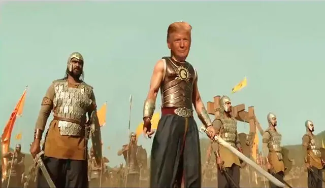 Visual del inicio del videomontaje compartido por Trump. Foto: captura