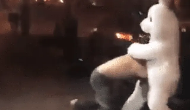 YouTube: 'Conejo de Pascua' salva el día a mujer que era agredida por su novio [VIDEO]