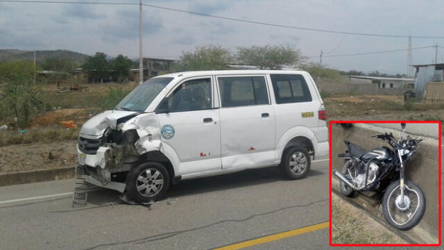 Bagua: Un muerto y una persona herida dejó choque entre minivan y mototcicleta