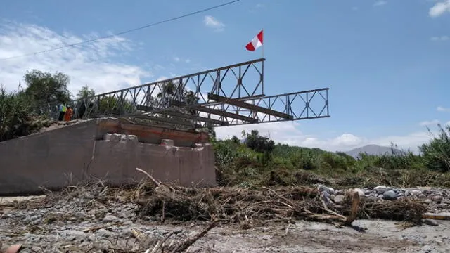 El puente Montalvo fue arrasado por el río Moquegua en febrero de 2019. Foto: archivo La República