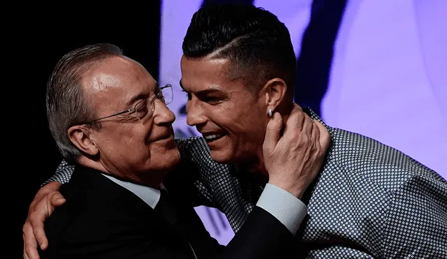 Florentino Pérez habló sobre el rumor de un posible regreso de Cristiano al Real Madrid. Foto: AFP