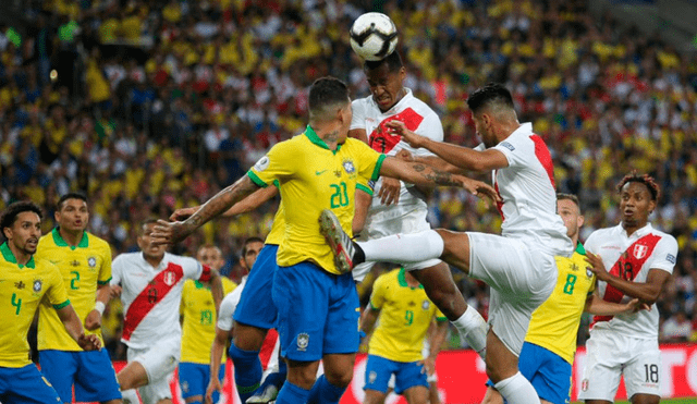 este jueves jueves 17 de junio Perú vs. Brasil por la Copa América. Foto. EFE.