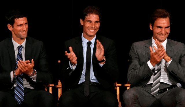 Djokovic, Nadal y Federer, el Big 3 que comparten el récord de 20 Grand Slam cada uno. Foto: AFP