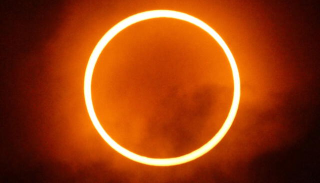 Eclipse solar anular, conocido como 'anillo de fuego'. Foto: difusión