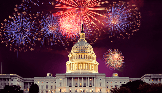 El 4 de julio es una celebración a la libertad y soberanía del país por eso las grandes ciudades realizan espectáculos con fuegos artificiales que atraen a millones de personas. Foto: AFP