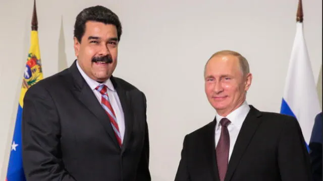 Nicolas Maduro, presidente de Venezuela, y Vladimir Putin, su homólogo en Rusia. Foto: AFP