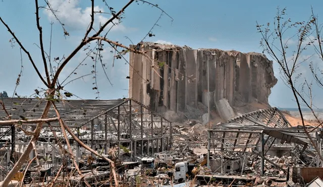 Así quedó la zona afectada por la explosión en el puerto de Beirut, en Líbano, el pasado 4 de agosto de 2020. Foto: EFE