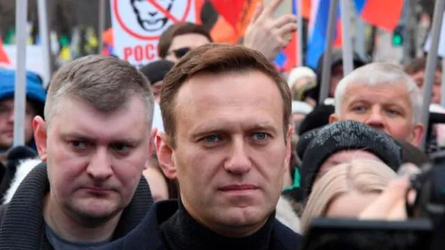 Alexei Nalvany, opositor de Rusia en una protesta. Foto: AFP.