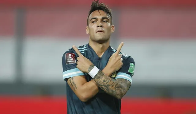 Lautaro Martínez anotó el segundo gol en el triunfo de Argentina sobre Perú por la fecha 4 de las eliminatorias. Foto: AFP