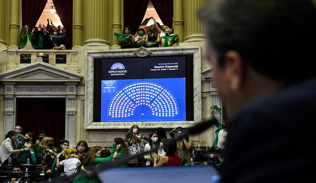 El proyecto de ley de aborto fue aprobado en Argentina el 11 de diciembre en la Cámara de Diputados. Foto: AFP