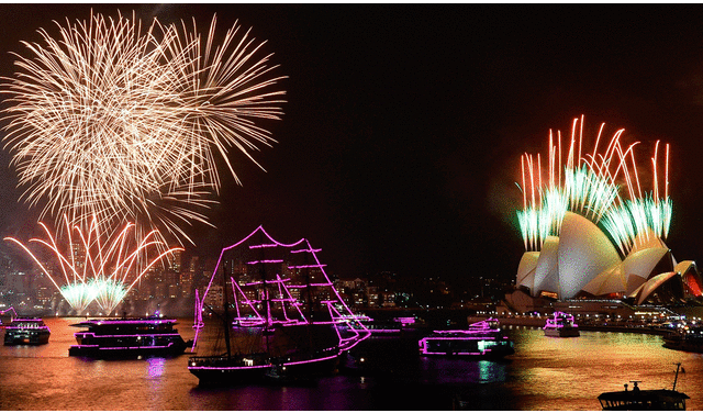 Diversos países en todo el globo celebran el Año Nuevo con grandes shows. Foto: EFE