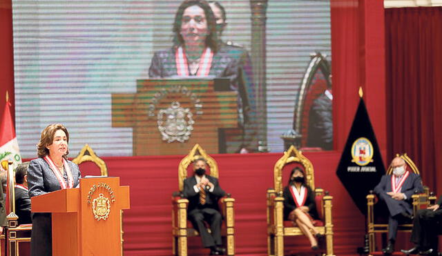 Suprema. La jueza Elvia Barrios asumió la presidencial del Poder Judicial para el periodo 2021-2022. Foto: Poder Judicial