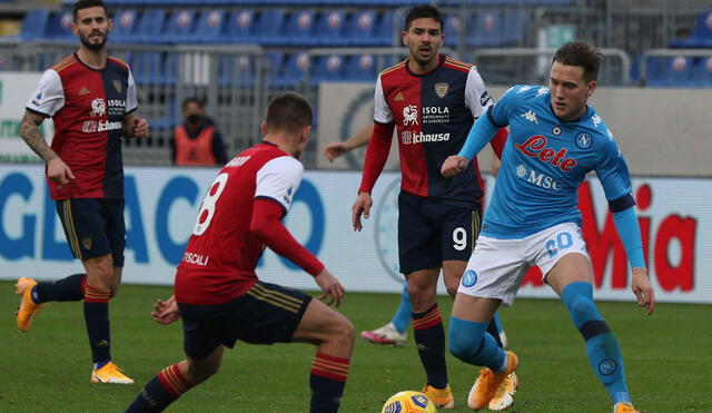 Cagliari viene de perder ante Napoli la fecha pasada. Foto: EFE