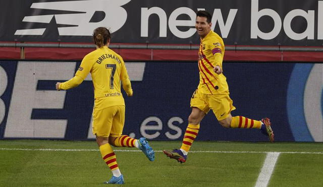 Antoine Griezmann asistió a Messi para su segundo tanto. Foto: EFE