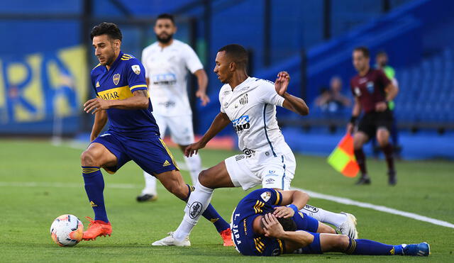 Boca Juniors recibe a Santos en La Bombonera. Foto: AFP