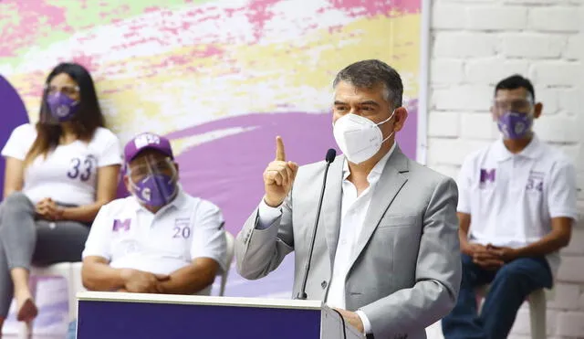 Guzmán es candidato a la Presidencia por el Partido Morado para las elecciones del 11 de abril. Foto: Felix Contreras/La República