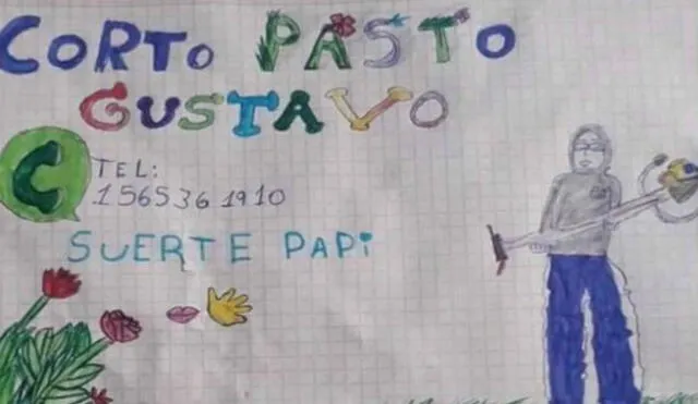 Una pequeña de 9 años decidió ayudar a su papá y le dedicó un dibujo junto con un amoroso mensaje. Foto: Infobae