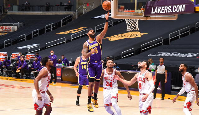 Los Lakers notaron la ausencia de Anthony Davis y sufrieron para vencer a los Bulls. Foto: NBA